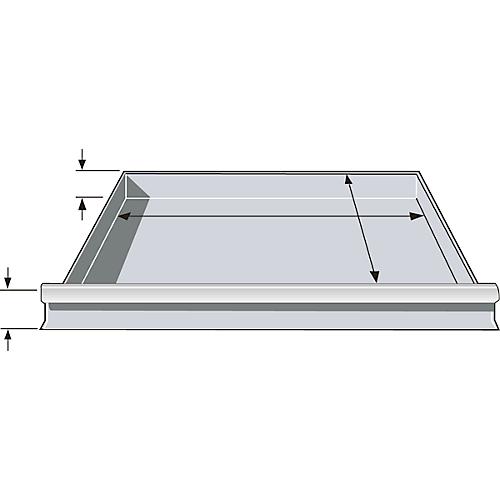 Schublade ESCH351010-HS-Z, für Regale System R 3000/4000, für Feldbreite 993 mm, inkl. Zubehör, B 907 x T 500 x H 100 mm, Stahlblech, silber