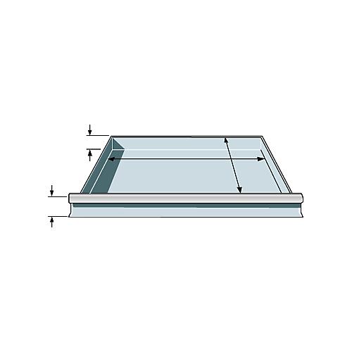 Schubladen, für Feldbreite 995 mm, H 100 mm, T 400 mm, hellsilber