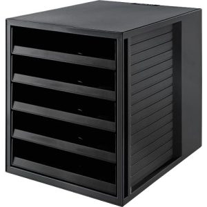 Schubladenbox SCHRANK-SET KARMA, 5 offene Schubladen, DIN A4, leichtlaufend, B 275 x T 330 x H 320 mm, schwarz Schubladenbox SCHRANK-SET KARMA, 5 offene Schubladen, DIN A4, leichtlaufend, B 275 x T 330 x H 320 mm, schwarz