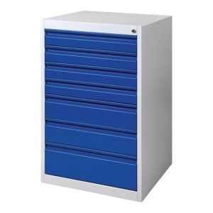 Schubladenschrank BK 600 H1000xB600xT600mm grau/blau 7 Schubl.Einfachauszug