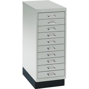 Schubladenschrank DIN A4, mit 10 Schubladen, 675 mm hoch, lichtgrau Schubladenschrank DIN A4, mit 10 Schubladen, 675 mm hoch, lichtgrau