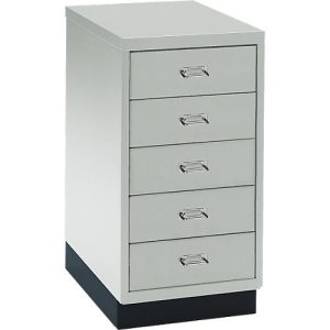 Schubladenschrank DIN A4, mit 5 Schubladen, 675 mm hoch, lichtgrau Schubladenschrank DIN A4, mit 5 Schubladen, 675 mm hoch, lichtgrau