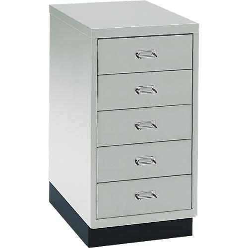 Schubladenschrank DIN A4, mit 5 Schubladen, 675 mm hoch, lichtgrau