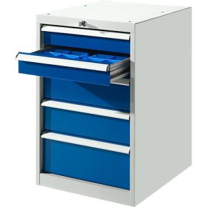 Schubladenschrank SB 5801, lichtgrau/blau Schubladenschrank SB 5801, lichtgrau/blau