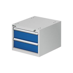 Schubladenunterbau für modulare Werkbank, Typ 2, 2 Schübe, lichtgrau RAL 7035/enzianblau RAL 5010 Schubladenunterbau für modulare Werkbank, Typ 2, 2 Schübe, lichtgrau RAL 7035/enzianblau RAL 5010
