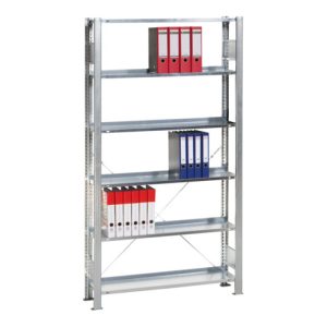 Schulte Anbauregal Büro-Schraubregal MULTIplus85 2300 x 1000 x 300 mm 7 Fachböden verzinkt mit Anschlagleiste