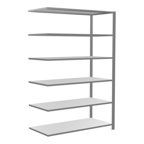 Schulte Anbauregal Büro-Steckregal MULTplus150 2000 x 1300 x 600 mm 6 Fachböden Längenriegel verzinkt mit Mittelanschlag