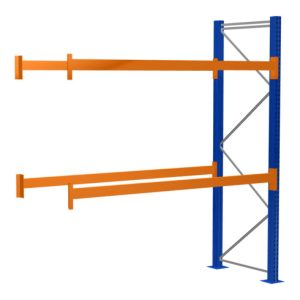 Schulte Anbauregal Palettenregal 3000 x 2786 x 1100 mm blau/verzinkt/RAL 2004 3 Ebenen max. Palettengewicht 1.080 kg Feldlast 10.415 kg