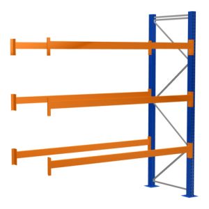Schulte Anbauregal Palettenregal 3000 x 2786 x 1100 mm blau/verzinkt/RAL 2004 4 Ebenen max. Palettengewicht 860 kg Feldlast 12.040 kg