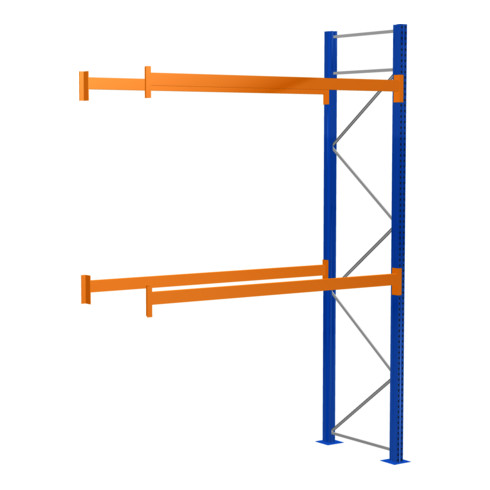 Schulte Anbauregal Palettenregal 4000 x 2786 x 1100 mm blau/verzinkt/RAL 2004 3 Ebenen max. Palettengewicht 610 kg Feldlast 7.855 kg