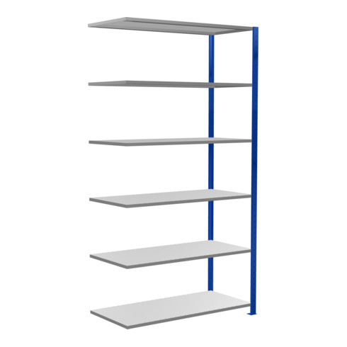 Schulte Anbauregal Steckregal MULTIplus150 2500 x 1300 x 600 mm 6 Fachböden Kreuzstrebe RAL 5010 enzianblau/verzinkt