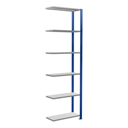 Schulte Anbauregal Steckregal MULTIplus150 2500 x 750 x 300 mm 6 Fachböden Kreuzstrebe RAL 5010 enzianblau/verzinkt/verzinkt
