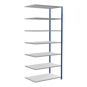 Schulte Anbauregal Steckregal MULTIplus150 3000 x 1300 x 800 mm 7 Fachböden Kreuzstrebe RAL 5010 enzianblau/verzinkt