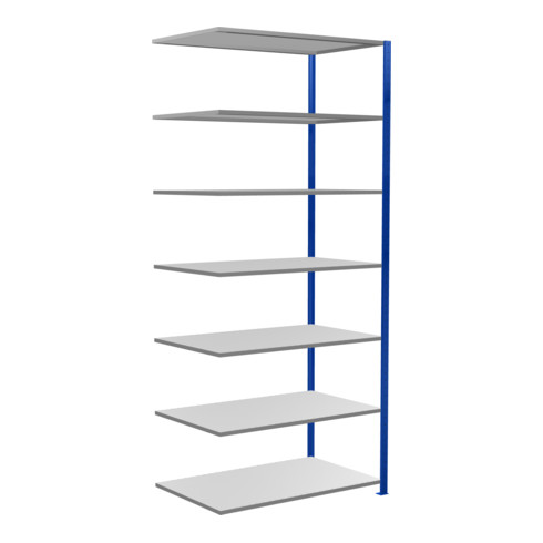 Schulte Anbauregal Steckregal MULTIplus150 3000 x 1300 x 800 mm 7 Fachböden Kreuzstrebe RAL 5010 enzianblau/verzinkt