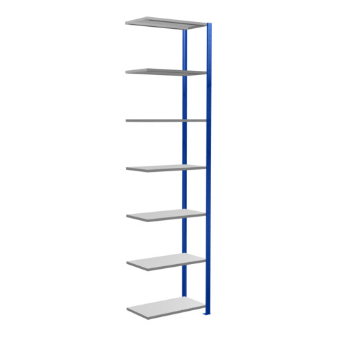 Schulte Anbauregal Steckregal MULTIplus150 3000 x 750 x 400 mm 7 Fachböden Kreuzstrebe RAL 5010 enzianblau/verzinkt/verzinkt