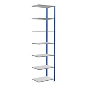 Schulte Anbauregal Steckregal MULTIplus150 3000 x 750 x 500 mm 7 Fachböden Kreuzstrebe RAL 5010 enzianblau/verzinkt/verzinkt