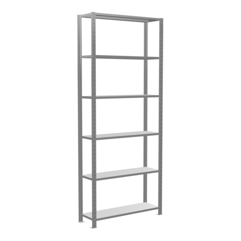 Schulte Grundregal "Steckregal MULTIplus150", 2500 x 1000 x 300 mm Abmessung, 6 Fachböden, Kreuzstrebe verzinkt