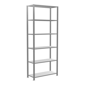 Schulte Grundregal „Steckregal MULTIplus150“, 2500 x 1000 x 400 mm Abmessung, 6 Fachböden, Kreuzstrebe verzinkt