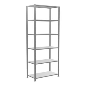 Schulte Grundregal „Steckregal MULTIplus150“, 2500 x 1000 x 500 mm Abmessung, 6 Fachböden, Kreuzstrebe verzinkt