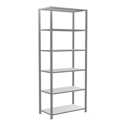 Schulte Grundregal "Steckregal MULTIplus150", 2500 x 1000 x 500 mm Abmessung, 6 Fachböden, Kreuzstrebe verzinkt