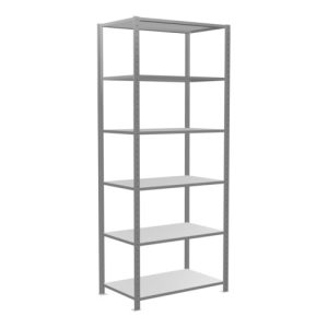 Schulte Grundregal „Steckregal MULTIplus150“, 2500 x 1000 x 600 mm Abmessung, 6 Fachböden, Kreuzstrebe verzinkt