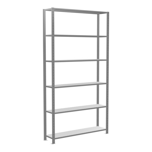 Schulte Grundregal "Steckregal MULTIplus150", 2500 x 1300 x 300 mm Abmessung, 6 Fachböden, Kreuzstrebe verzinkt