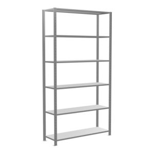 Schulte Grundregal „Steckregal MULTIplus150“, 2500 x 1300 x 400 mm Agmessung, 6 Fachböden, Kreuzstrebe verzinkt