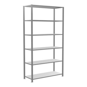 Schulte Grundregal „Steckregal MULTIplus150“, 2500 x 1300 x 500 mm Abmessung, 6 Fachböden, Kreuzstrebe verzinkt