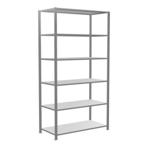 Schulte Grundregal „Steckregal MULTIplus150“, 2500 x 1300 x 600 mm Abmessung, 6 Fachböden, Kreuzstrebe verzinkt