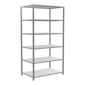 Schulte Grundregal „Steckregal MULTIplus150“, 2500 x 1300 x 800 mm Abmessung, 6 Fachböden, Kreuzstrebe verzinkt