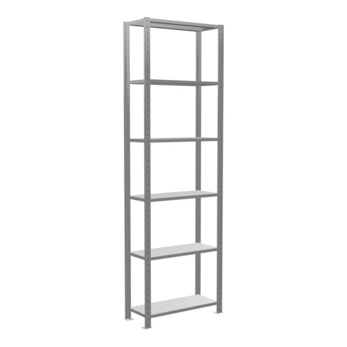 Schulte Grundregal "Steckregal MULTIplus150", 2500 x 750 x 300 mm Abmessung, 6 Fachböden, Kreuzstrebe verzinkt