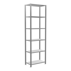Schulte Grundregal „Steckregal MULTIplus150“, 2500 x 750 x 400 mm Abmessung, 6 Fachböden, Kreuzstrebe verzinkt