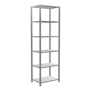 Schulte Grundregal „Steckregal MULTIplus150“, 2500 x 750 x 500 mm Abmessung, 6 Fachböden, Kreuzstrebe verzinkt