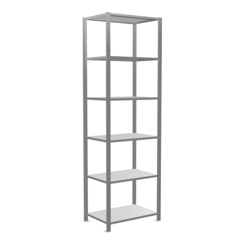 Schulte Grundregal "Steckregal MULTIplus150", 2500 x 750 x 500 mm Abmessung, 6 Fachböden, Kreuzstrebe verzinkt