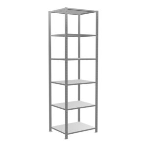 Schulte Grundregal „Steckregal MULTIplus150“, 2500 x 750 x 600 mm Abmessung, 6 Fachböden, Kreuzstrebe verzinkt