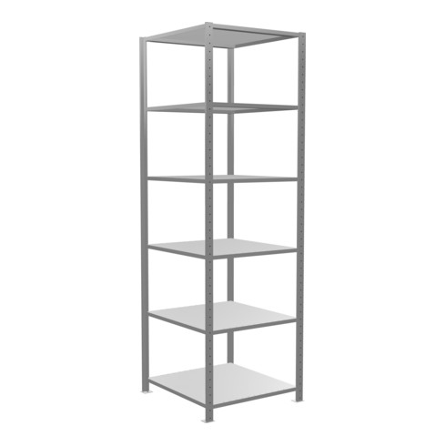 Schulte Grundregal "Steckregal MULTIplus150", 2500 x 750 x 800 mm, 6 Fachböden, Kreuzstrebe verzinkt