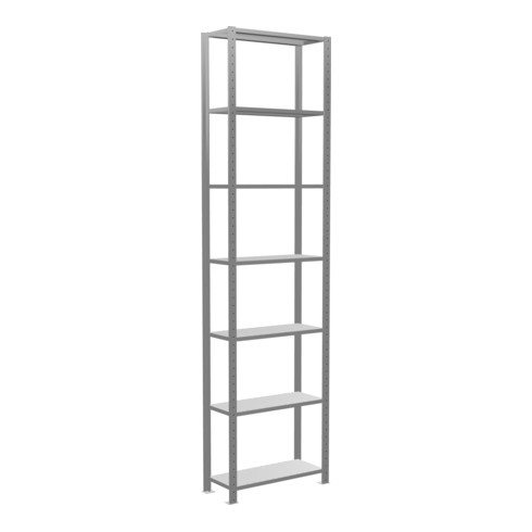 Schulte Grundregal "Steckregal MULTIplus150", 3000 x 750 x 300 mm Abmessung, 7 Fachböden, Kreuzstrebe verzinkt