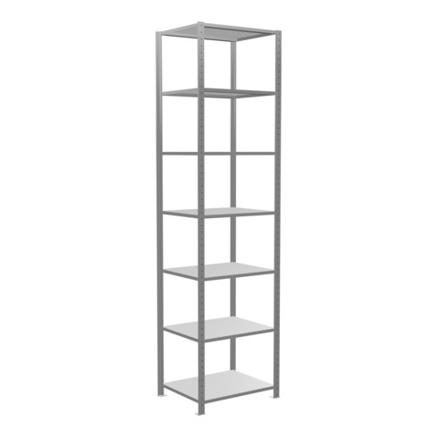 Schulte Grundregal "Steckregal MULTIplus150", 3000 x 750 x 600 mm Abmessung, 7 Fachböden, Kreuzstrebe verzinkt