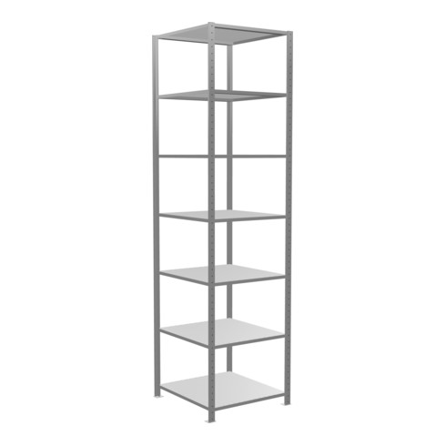 Schulte Grundregal "Steckregal MULTIplus150", 3000 x 750 x 800 mm Abmessung, 7 Fachböden, Kreuzstrebe verzinkt