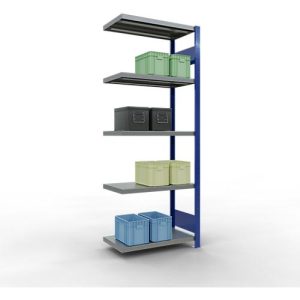 Schulte Lagertechnik Fachbodenregal-Stecksystem MULTIplus 250, Anbauregal, Längenriegel, 2000x750x400 mm, 5 Böden, enzianblau/verzinkt Schulte Lagertechnik Fachbodenregal-Stecksystem MULTIplus 250, Anbauregal, Längenriegel, 2000x750x400 mm, 5 Böden, enzianblau/verzinkt