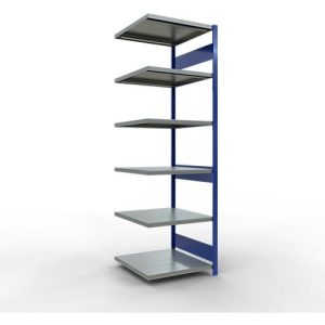 Schulte Lagertechnik Fachbodenregal-Stecksystem MULTIplus 250, Anbauregal, Längenriegel, 2500x750x800 mm, 6 Böden, enzianblau/verzinkt Schulte Lagertechnik Fachbodenregal-Stecksystem MULTIplus 250, Anbauregal, Längenriegel, 2500x750x800 mm, 6 Böden, enzianblau/verzinkt