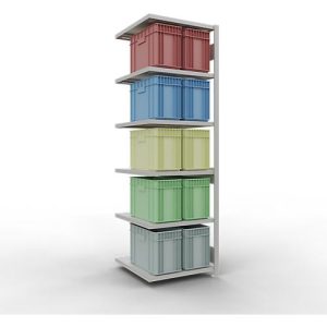 Schulte Lagertechnik Fachbodenregal-Stecksystem MULTIplus 250, Anbauregal, Längenriegel, 2500x750x800 mm, 6 Böden, lichtgrau Schulte Lagertechnik Fachbodenregal-Stecksystem MULTIplus 250, Anbauregal, Längenriegel, 2500x750x800 mm, 6 Böden, lichtgrau