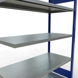 SCHULTE Lagertechnik Fachbodenregal – Stecksystem MULTIplus 250 Anbauregal mit Längenriegel – 2000x1300x600 mm, Typ 250 kg