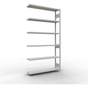 SCHULTE Lagertechnik Fachbodenregal – Stecksystem MULTIplus 250 Anbauregal mit Längenriegel – 2500x1300x300 mm, Typ 250 kg