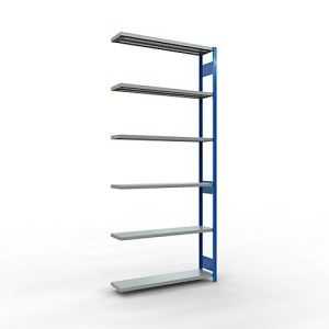 SCHULTE Lagertechnik Fachbodenregal – Stecksystem MULTIplus 250 Anbauregal mit Längenriegel – 3000x1300x300 mm, Typ 250 kg