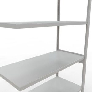 SCHULTE Lagertechnik Fachbodenregal – Stecksystem MULTIplus 250 Anbauregal mit Längenriegel – 3000x1300x600 mm, Typ 250 kg