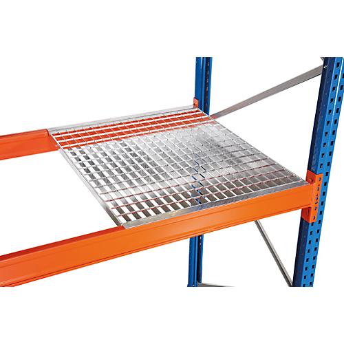 Schulte Lagertechnik Holmbündig einlegbarer Gitterrost für Palettenregale, B 2225 x T 800 mm, für Holmtiefe 50 mm, verzinkt, 2 Stück