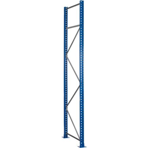 Schulte Lagertechnik Palettenregal-Ständerrahmen S645-B25, unmontiert, T 800 x H 7000 mm, Stützenbreite 100 mm, blau/verzinkt