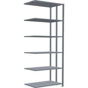 SCHULTE Lagertechnik – Steck.Doppelanbauregal Typ 150 – 2500x1000x2x300 mm verz.2×6 Böden