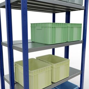 SCHULTE Lagertechnik – Stecks.Doppelgrundr. Typ 250 kg – 2000x1000x2x300 mm, 10 Böden